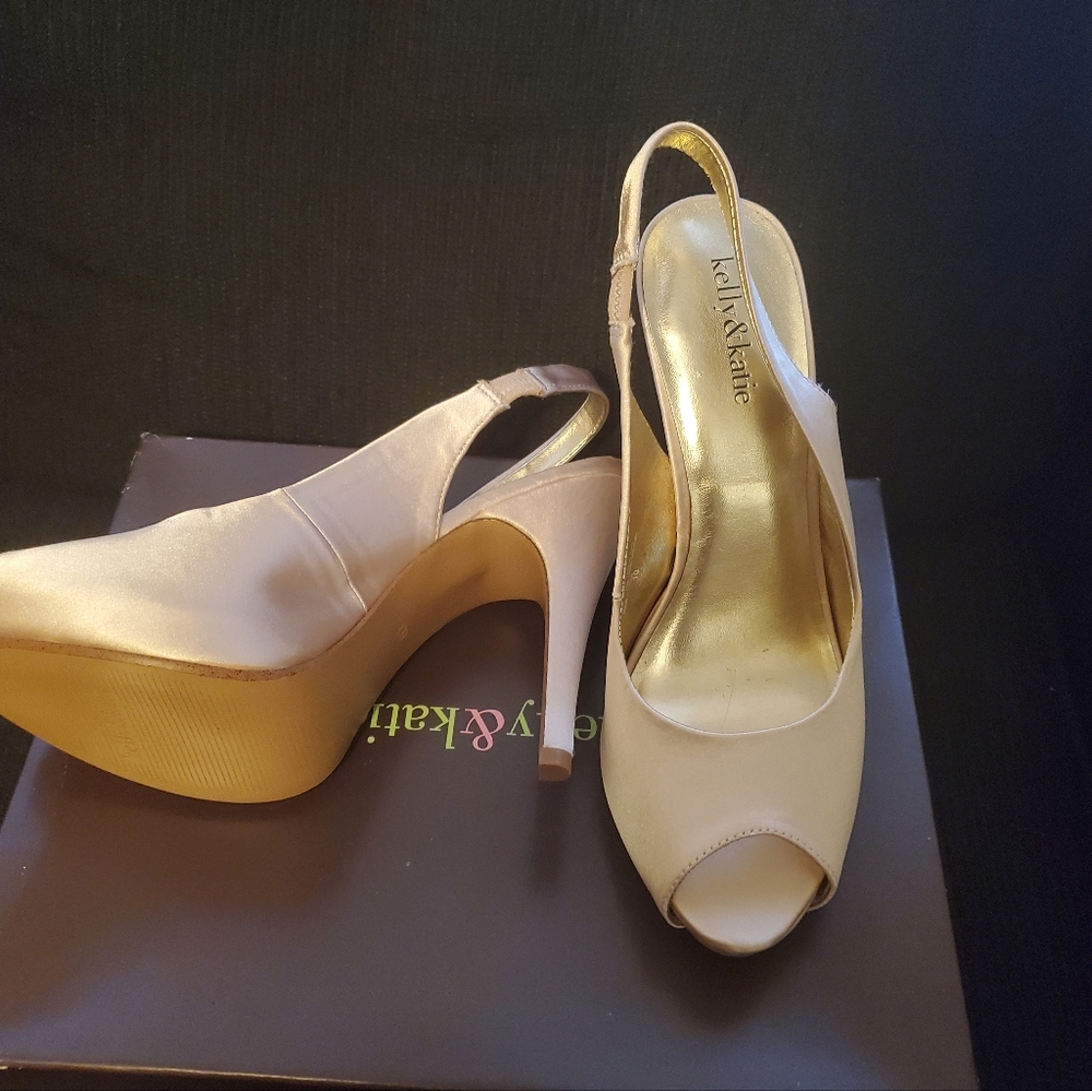 Brand new satin slingbacks, never worn!